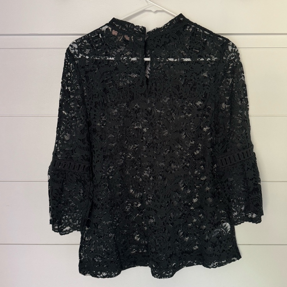LOFT Dark Green Lace Blouse, Women’s S - Picture 4 of 7